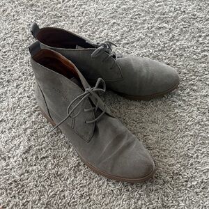 Gray Suede Ankle Shoes